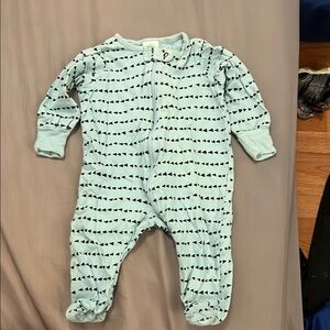 Blue and Black Patterned Kids One Piece